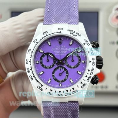 Swiss Replica Rolex Daytona Purple Dial Ceramic Case 4801 Chronograph Watch 